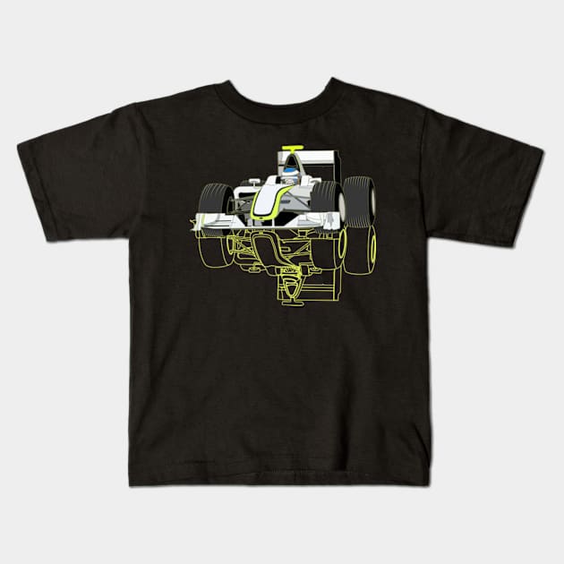 Double Diffuser Car Kids T-Shirt by Worldengine